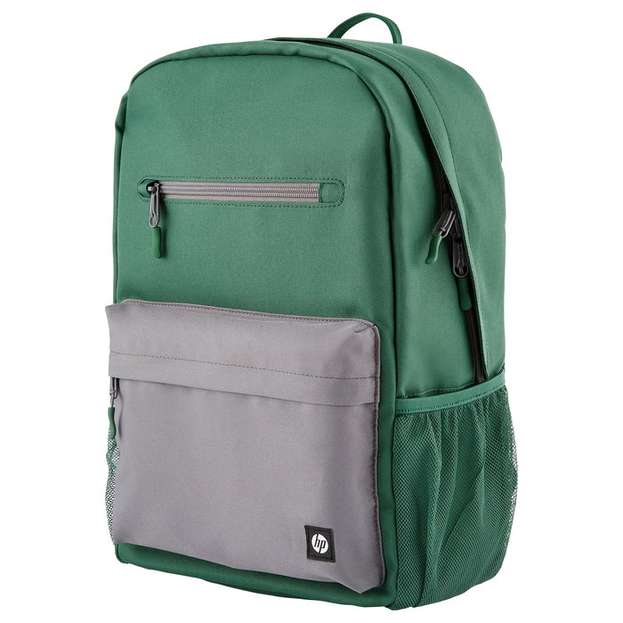 HP Campus - Mochila para Portátil 15.6", Verde/Gris, Impermeable, Compartimento para Tableta, Poliéster, 490g