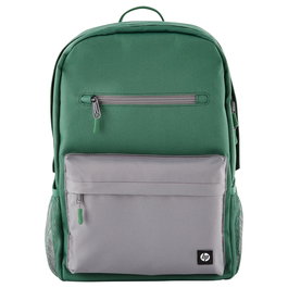HP Campus - Mochila para Portátil 15.6", Verde/Gris, Impermeable, Compartimento para Tableta, Poliéster, 490g