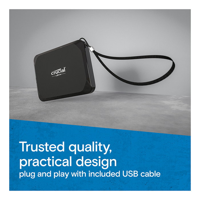 Crucial X9 SSD 1TB USB 3.2 Gen 2 1050 MB/s Disco Duro Externo Negro