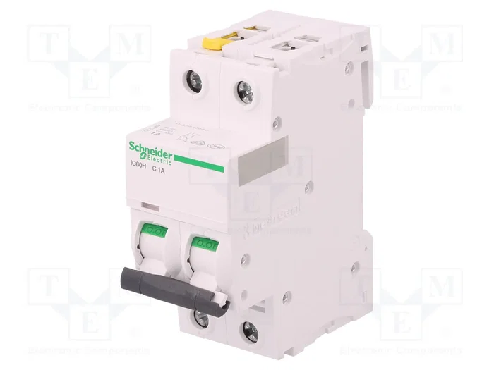 SCHNEIDER ELECTRIC ACTI9 iC60H Interruptor Magnetotérmico 2 Polos 1A Característica C SCHNEIDER ELECTRIC ACTI9 iC60H Interruptor Magnetotérmico 2 Polos 1A Característica C