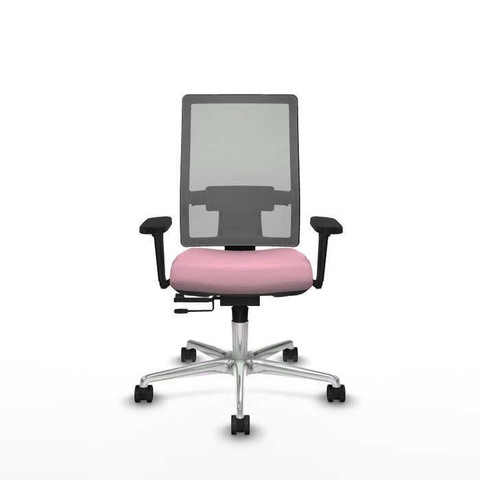PIQUERAS Y CRESPO Silla de oficina Horna Rosa y Gris con Brazos 3D