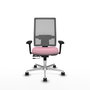 PIQUERAS Y CRESPO Silla de oficina Horna Rosa y Gris con Brazos 3D