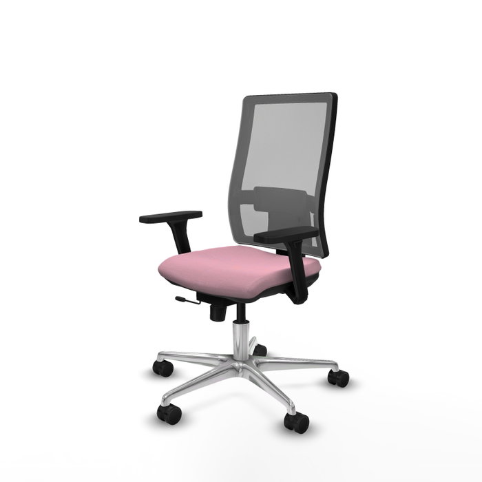 PIQUERAS Y CRESPO Silla de oficina Horna Rosa y Gris con Brazos 3D