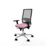 PIQUERAS Y CRESPO Silla de oficina Horna Rosa y Gris con Brazos 3D
