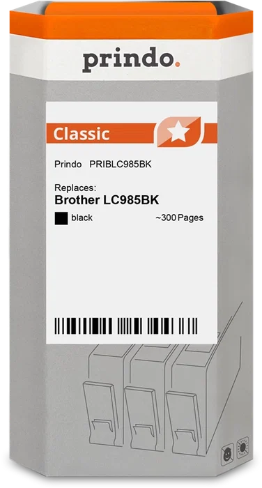 Prindo Cartucho de tinta negro PRIBLC985BK Classic, ~300 páginas, compatible con Brother LC985BK (LC-985) Prindo Cartucho de tinta negro PRIBLC985BK Classic, ~300 páginas, compatible con Brother LC985BK (LC-985)