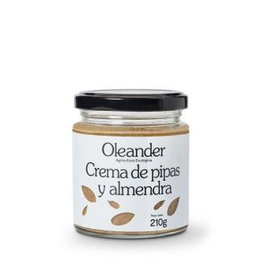 OLEANDER Crema De Pipas Y Almendras 210Gr. Bio Sg Tostadas Artesanalmente con Sal Ideal para Tostadas, Ensaladas y Recetas Saludables