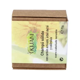 KIJANI Champu Solido Cabello Sensible Carbon Activado 70G con Aloe Vera y Calendula para Psoriasis y Picor