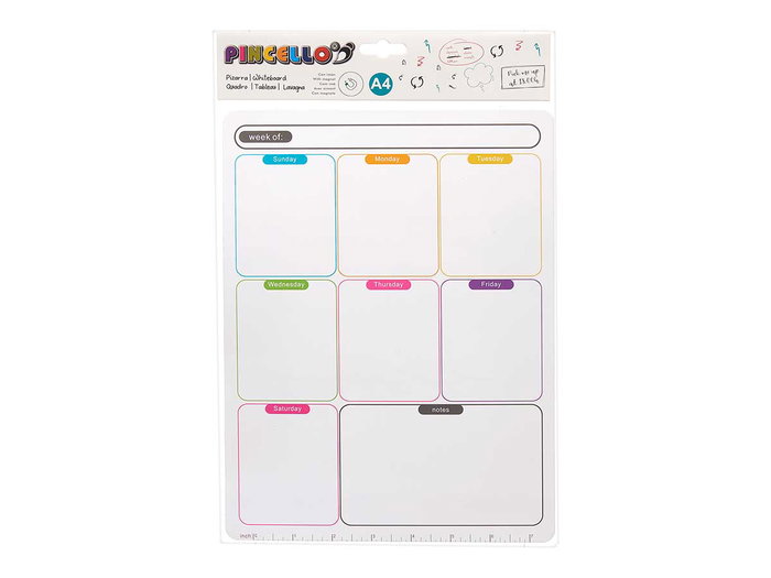 Pincello Imán Nevera Notas A4 Semanario 22 x 33 x 0.5 cm Blanco (Set de 48)