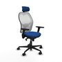 PIQUERAS Y CRESPO Silla de oficina Jorquera con mecanismo Sincro, Azul y Blanco