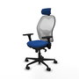 PIQUERAS Y CRESPO Silla de oficina Jorquera con mecanismo Sincro, Azul y Blanco