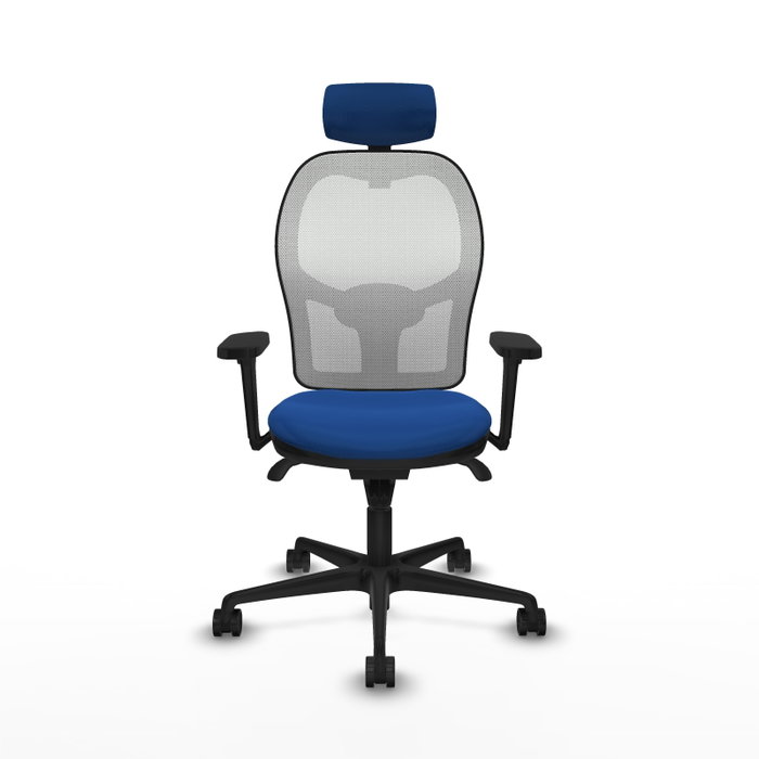 PIQUERAS Y CRESPO Silla de oficina Jorquera con mecanismo Sincro, Azul y Blanco PIQUERAS Y CRESPO Silla de oficina Jorquera con mecanismo Sincro, Azul y Blanco