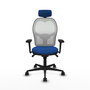 PIQUERAS Y CRESPO Silla de oficina Jorquera con mecanismo Sincro, Azul y Blanco