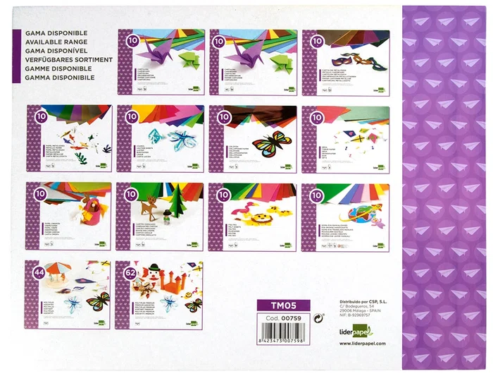 Liderpapel Bloc trabajos manuales 240x315mm 10 hojas colores surtidos