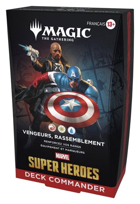 Wizards of the Coast Magic the Gathering Marvel Super Heroes Commander Decks Caja (4) francés Wizards of the Coast Magic the Gathering Marvel Super Heroes Commander Decks Caja (4) francés