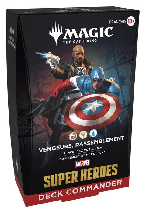 Wizards of the Coast Magic the Gathering Marvel Super Heroes Commander Decks Caja (4) francés Wizards of the Coast Magic the Gathering Marvel Super Heroes Commander Decks Caja (4) francés