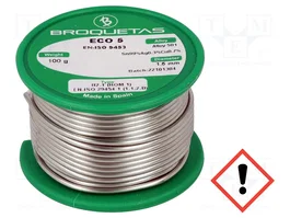 BROQUETAS Estaño libre de plomo Sn99Cu0,7Ag0,3 1,5mm 0,1kg