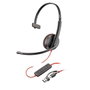 Poly Blackwire 3210 Monaural USB-C con Adaptador USB-C/A