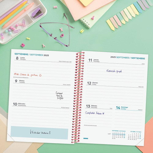 Finocam 536140426 Agenda Escolar 2025-2026 Diva 4º Semana Vista Horizontal 155x212mm Spring+ Finocam 536140426 Agenda Escolar 2025-2026 Diva 4º Semana Vista Horizontal 155x212mm Spring+