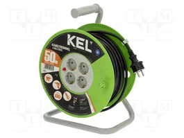 KEL Prolongador de alimentación H05VV-F 3G1,5mm2 50m Negro