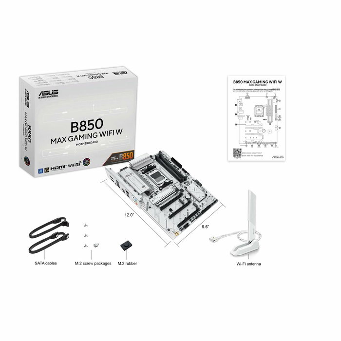 ASUS B850 MAX GAMING WIFI W AMD B850 AM5 ATX Blanco