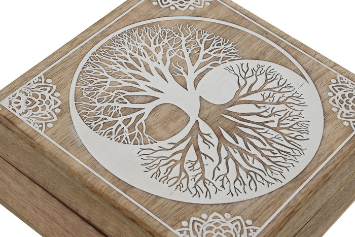 DKD Home Decor Joyero Set 2 Mango 18x18x9 Árbol Blanco DKD Home Decor Joyero Set 2 Mango 18x18x9 Árbol Blanco