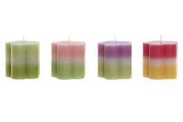DKD Home Decor Vela Multicolor Flor Cera Parafina 7 x 7 x 7 cm (12 Unidades)