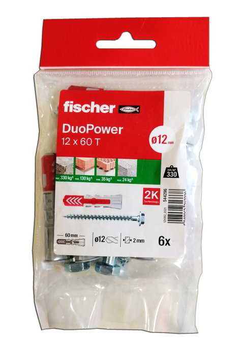 FISCHER Blíster 8 uds Taco DuoPower 10x50 + T 560754 FISCHER Blíster 8 uds Taco DuoPower 10x50 + T 560754