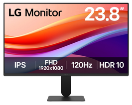 LG 24U411A-B Monitor de PC 60.5 cm (23.8") Full HD 1920 x 1080, 120 Hz, Panel IPS, HDR10, 250 cd/m², Negro, Montaje VESA 100x100