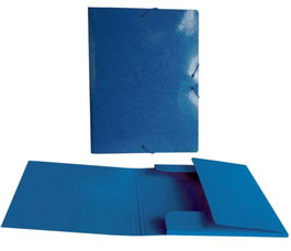 SENFORT Carpeta de solapas y gomas Folio Azul Brillo Laser
