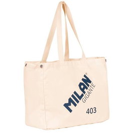 Milan Bolso Tote Gigante 403 Since 1918 Beige de Gran Capacidad en Algodón