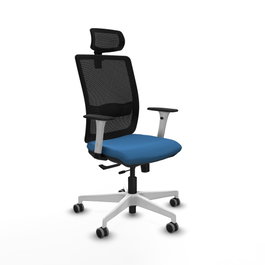 PIQUERAS Y CRESPO Silla de oficina Haches con mecanismo Sincro/Traslack, Azul claro y Negro