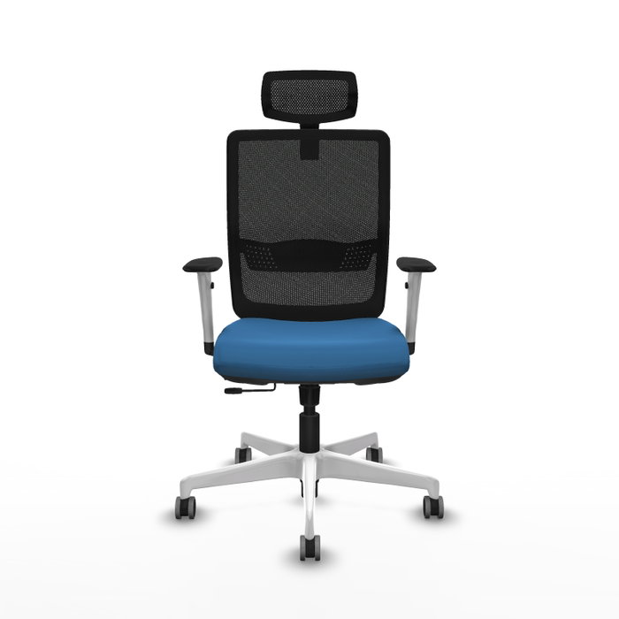 PIQUERAS Y CRESPO Silla de oficina Haches con mecanismo Sincro/Traslack, Azul claro y Negro