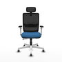 PIQUERAS Y CRESPO Silla de oficina Haches con mecanismo Sincro/Traslack, Azul claro y Negro