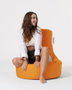 Atelier Del Sofa Puf de Jardín Naranja con Relleno de Espuma de Poliestireno Reciclada, Resistente al Agua, 70x80x35 cm