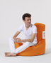 Atelier Del Sofa Puf de Jardín Naranja con Relleno de Espuma de Poliestireno Reciclada, Resistente al Agua, 70x80x35 cm