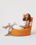 Atelier Del Sofa Puf de Jardín Naranja con Relleno de Espuma de Poliestireno Reciclada, Resistente al Agua, 70x80x35 cm
