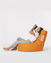 Atelier Del Sofa Puf de Jardín Naranja con Relleno de Espuma de Poliestireno Reciclada, Resistente al Agua, 70x80x35 cm
