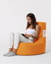 Atelier Del Sofa Puf de Jardín Naranja con Relleno de Espuma de Poliestireno Reciclada, Resistente al Agua, 70x80x35 cm