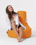 Atelier Del Sofa Puf de Jardín Naranja con Relleno de Espuma de Poliestireno Reciclada, Resistente al Agua, 70x80x35 cm