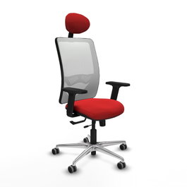 PIQUERAS Y CRESPO Silla de oficina Zulema con mecanismo Sincro/Traslack Rojo y Blanco