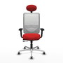 PIQUERAS Y CRESPO Silla de oficina Zulema con mecanismo Sincro/Traslack Rojo y Blanco