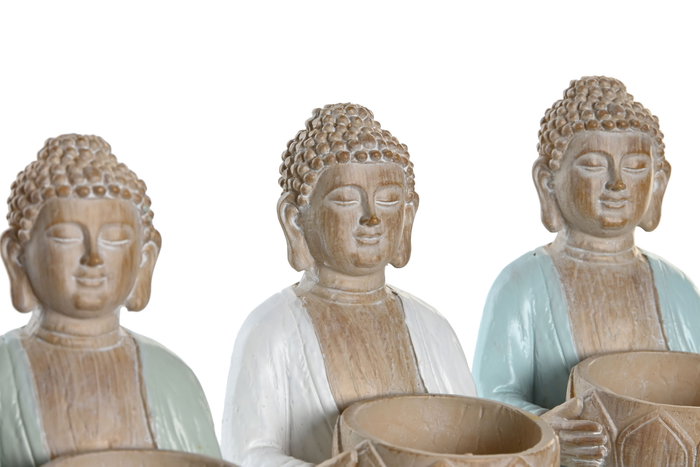 DKD Home Decor Figura Oriental Buda Portavela Verde Blanco Resina 9 x 14 x 9 cm (6 Unidades) DKD Home Decor Figura Oriental Buda Portavela Verde Blanco Resina 9 x 14 x 9 cm (6 Unidades)