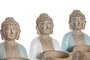 DKD Home Decor Figura Oriental Buda Portavela Verde Blanco Resina 9 x 14 x 9 cm (6 Unidades)