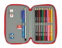 Plumier Doble Sevilla Fútbol Club Negro Rojo 12.5 x 19.5 x 4 cm (28 piezas)