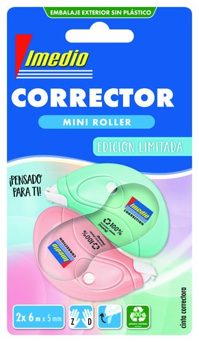 Imedio Corrector Mini Cinta 5 mm x 6 m Pastel (2 Unidades)