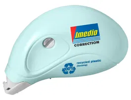 Imedio Corrector de Cinta Mini, Roller para Correcciones Rápidas y Limpias, Cinta 5mm x 6m, Apto para Casi Todos los Papeles, Blister de 2 Unidades
