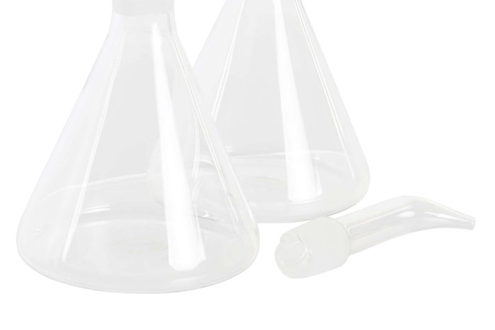 DKD Home Decor Set de Aceitera y Vinagrera de Borosilicato de 2 Piezas, Transparente