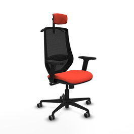 PIQUERAS Y CRESPO Silla de oficina Mardos con mecanismo Sincro, Naranja oscuro y Negro