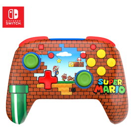 Turtle Beach Rematch Wireless - Mando inalámbrico para Nintendo Switch, Switch 2, Lite & OLED con diseño Mario Bricks, botones programables, USB-C y 40h autonomía