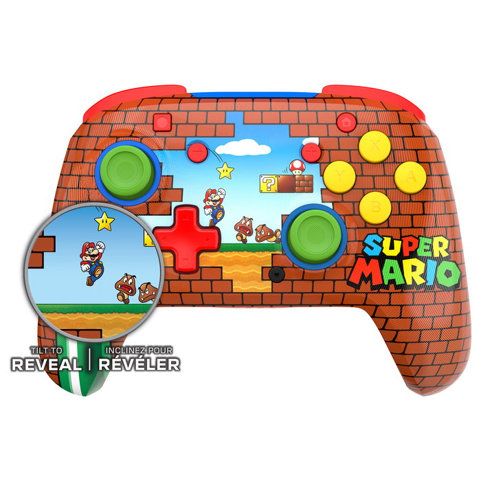 Turtle Beach Rematch Wireless - Mando inalámbrico para Nintendo Switch, Switch 2, Lite & OLED con diseño Mario Bricks, botones programables, USB-C y 40h autonomía